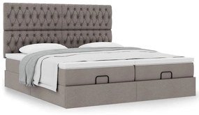 VidaXL Οθωμανικό κρεβάτι με στρώματα Taupe 200x200cm ύφασμα