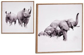 Πίνακας Gift Decor Καφέ τσιπ - ματ 31 x 31 x 2 cm 31 x 2 x 31 cm Με πλαίσιο Zώα