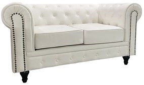 14290075 Καναπές Διθέσιος ArteLibre AVERY Λευκό PU 155x90x73cm