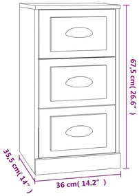 Συρταριέρα Γκρι Sonoma 36 x 35,5 x 67,5 εκ. Επεξεργασμένο Ξύλο - Γκρι