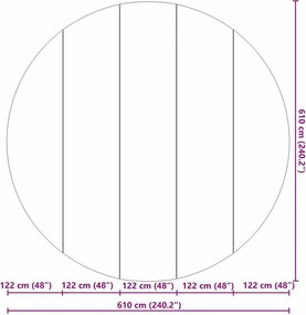 vidaXL Εδαφοκάλυψη Πισίνας Μαύρο Ø 610 εκ Μη Υφαμένο Ύφασμα
