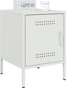 vidaXL Κομοδίνο Λευκό 36x39x50,5 εκ. από Χάλυβα