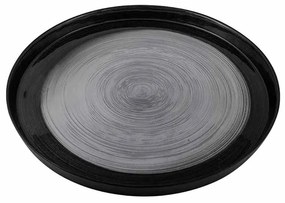 Πιατέλα Γυάλινη Reflections Γκρί-Μαύρο 32cm HFA 5481352