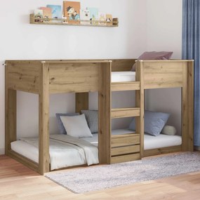 vidaXL Κρεβάτι δαπέδου Artisan Oak 75 x 190 cm Επεξεργασμένο ξύλο