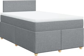 vidaXL Κρεβάτι Boxspring με Στρώμα Ανοιχτό Γκρι 120x200 εκ. Υφασμάτινο