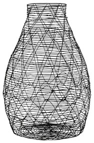 Βάζο Βολβώδες Μεταλλικό Μαύρο D17X26Cm D17X26Cm-05161464