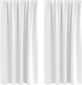 vidaXL Κουρτίνες Μαύρης Ύφανσης με Δαχτυλίδια 2 pcs Λευκό φωτεινό