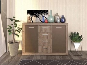 Μπουφές Juliet Σκούρο Δρυς-Μπρονζέ 130x34x92εκ TO-2D4SJULIE