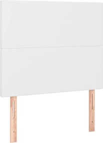 vidaXL Κρεβάτι Boxspring με Στρώμα Λευκό 80 x 200 εκ. Συνθετικό Δέρμα