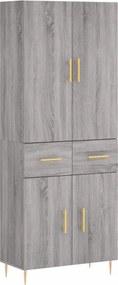 vidaXL Ντουλάπι Γκρι Sonoma 69,5 x 34 x 180 εκ. Επεξεργασμένο Ξύλο
