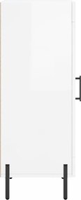 vidaXL Ντουλάπι Γυαλιστερό Λευκό 34,5x34x90 εκ. Επεξεργασμένο Ξύλο