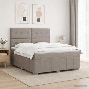 vidaXL Κρεβάτι box spring με στρώμα Taupe 140 x 190 cm Ύφασμα