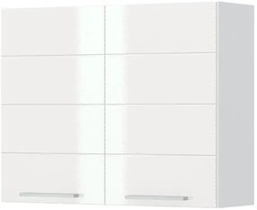 Ντουλάπι κρεμαστό Hudson V7-90-2K-Λευκό - Λευκό γυαλιστερό