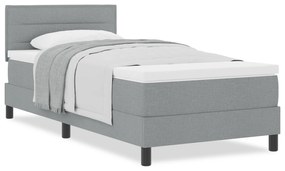 vidaXL Κρεβάτι με Στρώμα Ανοιχτό Γκρι 80x200 εκ. Ύφασμα