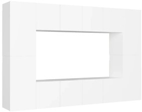 vidaXL Έπιπλα Τηλεόρασης Σετ 8 Τεμαχίων Λευκό από Επεξ. Ξύλο