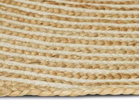 vidaXL Χαλιά χώρου Φυσικό και Λευκό 122 x 183 cm Γιούτα