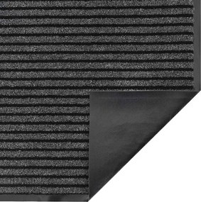 vidaXL Πατάκι Εισόδου Ριγέ Μαύρο και Γκρι 115 x 500 εκ.