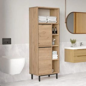 Stewehome Ντουλάπι Μπάνιου MDF με Μεταλλικά Πόδια δρυς 161.6x60x35.5 cm