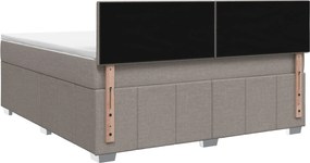 vidaXL Κρεβάτι box spring με στρώμα Taupe 180 x 200 cm Ύφασμα