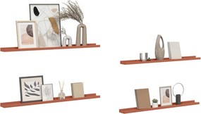 vidaXL Ράφι Τοίχου Επιτοίχιο 4 pcs Κόκκινο 100 x 9 x 3 cm