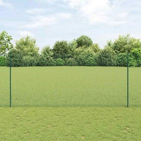 vidaXL Φράχτης με Στήλες. Πράσινο 1.4 x 25 m Ατσάλι