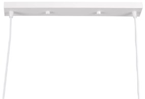 GloboStar® TRIANGLE 00612 Μοντέρνο Κρεμαστό Φωτιστικό Οροφής Δίφωτο 2 x E27 Λευκό Μεταλλικό Πλέγμα Μ60 x Π22 x Y130cm
