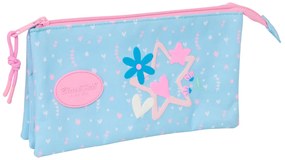 Τριπλή Κασετίνα BlackFit8 Smile Ροζ Ανοιχτό Μπλε 22 x 12 x 3 cm