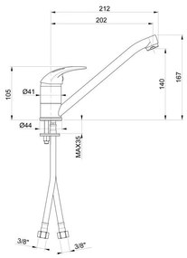 Μπαταρία Κουζίνας Eco-1 Χρώμιο 5x22x16.7 εκ.