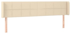Κεφαλάρι Κρεβατιού LED Κρεμ 183x16x78/88 εκ. Υφασμάτινο - Κρεμ