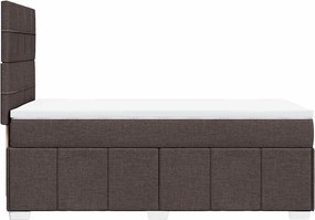 vidaXL Κρεβάτι Boxspring με Στρώμα Σκούρο Καφέ 90x200 εκ. Υφασμάτινο