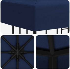 vidaXL Κιόσκι 3 x 3 m Μπλε Πολυεστέρας και Χάλυβας 190 gsm