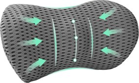 vidaXL Μαξιλάρι πλάτης Γκρι Αφρός Μνήμης 47,5 x 23 x 12 εκ