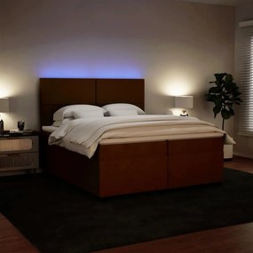 vidaXL Κρεβάτι Boxspring με Στρώμα Ροζ 200x200 εκ. Βελούδινο