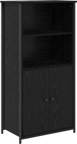 vidaXL Highboard Μαύρη Οξυά 62 x 36 x 121,5 εκ Επεξεργασμένο ξύλο