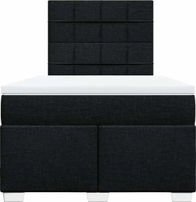 vidaXL Κρεβάτι Boxspring με Στρώμα Μαύρο 120x190 εκ. Υφασμάτινο