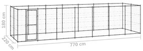 vidaXL Κλουβί Σκύλου Εξωτερικού Χώρου 16,94 μ² από Ατσάλι