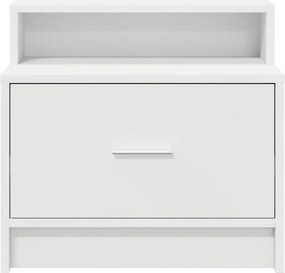vidaXL Κομοδίνο με συρτάρι Λευκό 51x31x47 cm