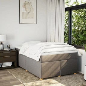 vidaXL Κρεβάτι Boxspring με Στρώμα Taupe 120x200 εκ. Υφασμάτινο