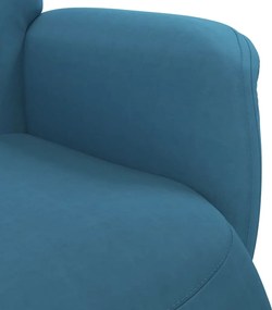 vidaXL Πολυθρόνα Ανακλινόμενη με Υποπόδιο Μπλε Βελούδινη