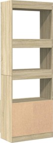 vidaXL Ντουλάπι Sonoma Δρυς 63x33x180 εκ. από Επεξεργασμένο Ξύλο
