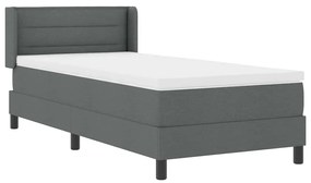 vidaXL Κρεβάτι box spring με στρώμα με στρώμα Σκούρο γκρι 100 x 200 cm
