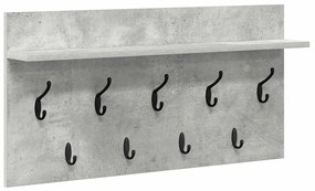 vidaXL Τοίχου Κρεμάστρα με ράφι Σκυρόδεμα Γκρι 80 x 40 x 12 cm