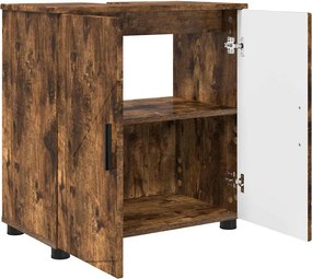 vidaXL Ντουλάπι Μπάνιου Καπνιστό Δρύς 61 x 35 x 64 εκ.