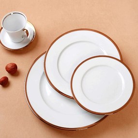 Σερβίτσιο Πιάτα Φαγητού Rosegold (Σετ 20Τμχ) 24.001.40 Rose Gold Cryspo Trio 20 τμχ Porcelain