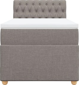 vidaXL Κρεβάτι Boxspring με Στρώμα Taupe 100 x 200 εκ. Υφασμάτινο