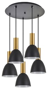 Φωτιστικό Οροφής Adept Tube 77-8643 40x40x300cm 5xE27 60W Black-Gold Homelighting