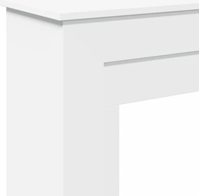 vidaXL Πλαίσιο Τζακιού Λευκό 90x30x90 εκ. από Επεξ. Ξύλο