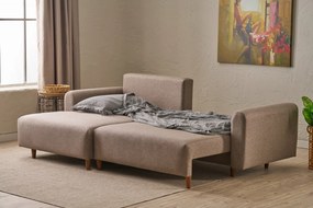 Corner Sofa-Bed Mane Left - Brown Brown