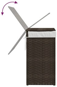 vidaXL Καλάθι Πλυντηρίου με Καπάκι Σκ. Καφέ 46x33x60 εκ. Συνθ. Ρατάν
