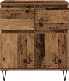 vidaXL Πλαϊνό γραφείο Παλιό Ξύλο 60 x 35 x 70 cm